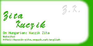 zita kuczik business card